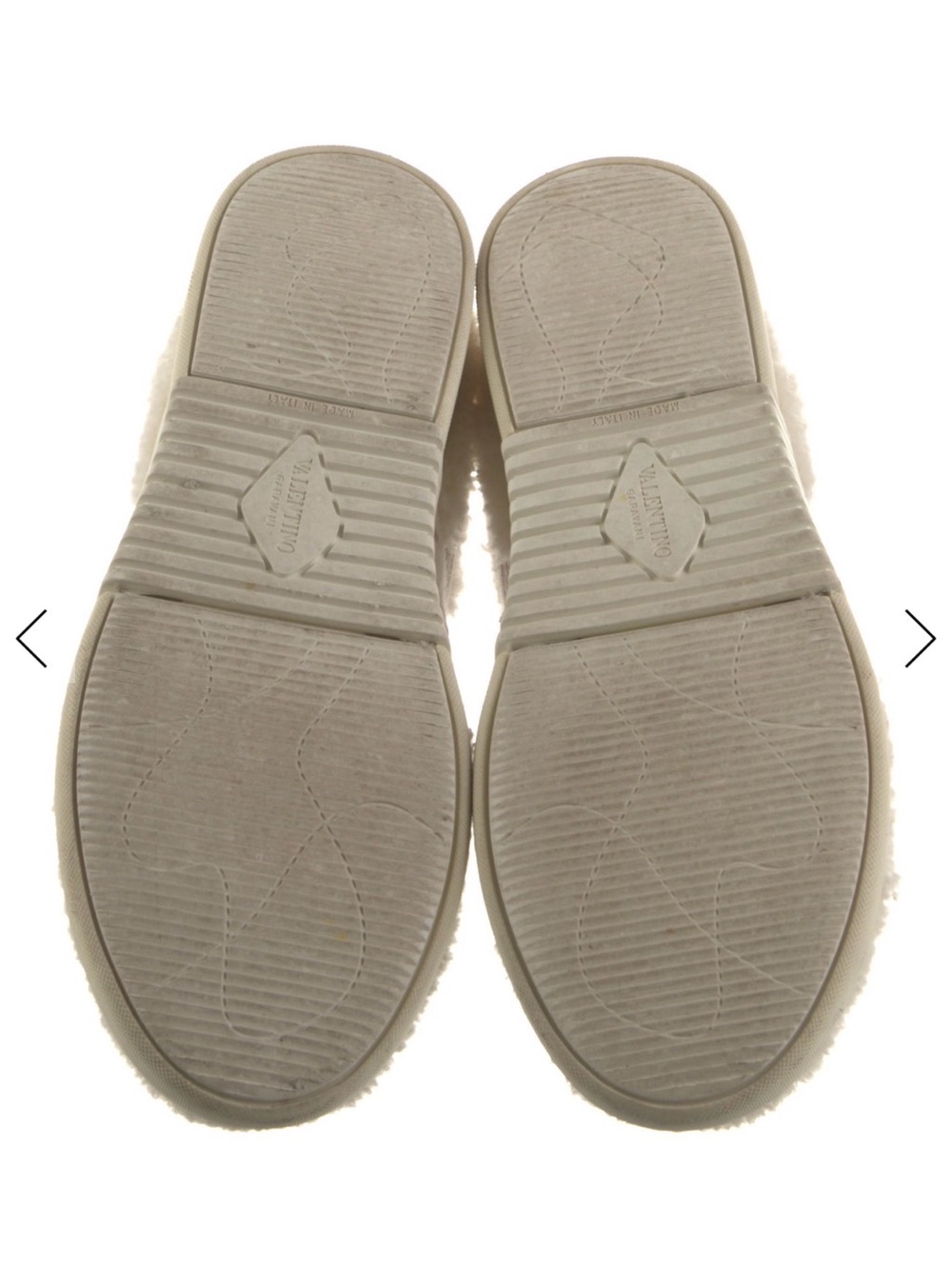 Valentino Ivory and Pink Shearling-Trim Sneakers - Picture 8 of 8